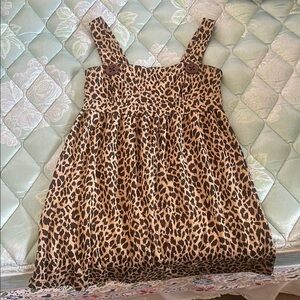 Leopard Print Dress with Button Straps